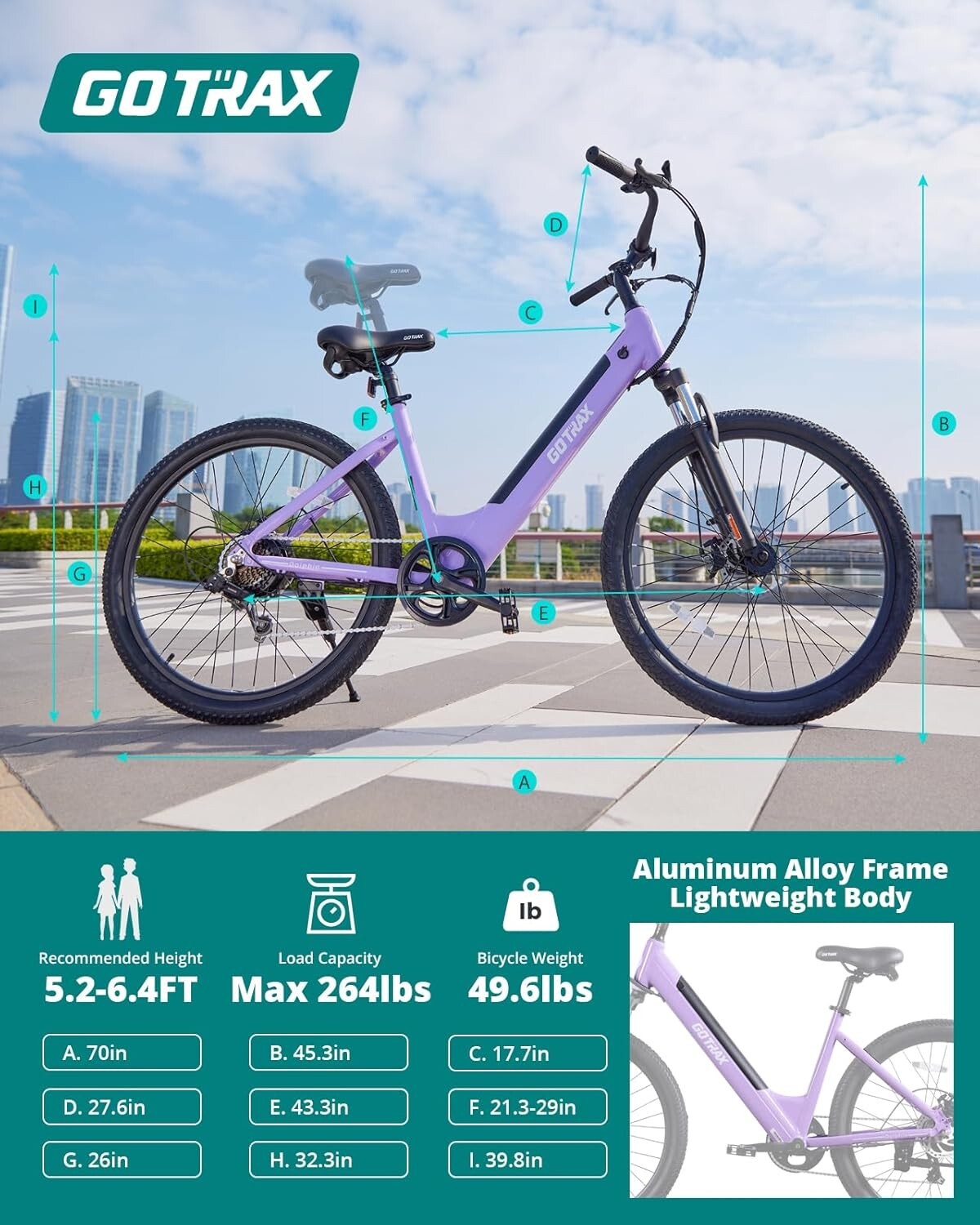 Electric City Bike with 5 Pedal-Assist Levels & 7-Speed for Urban Adventures