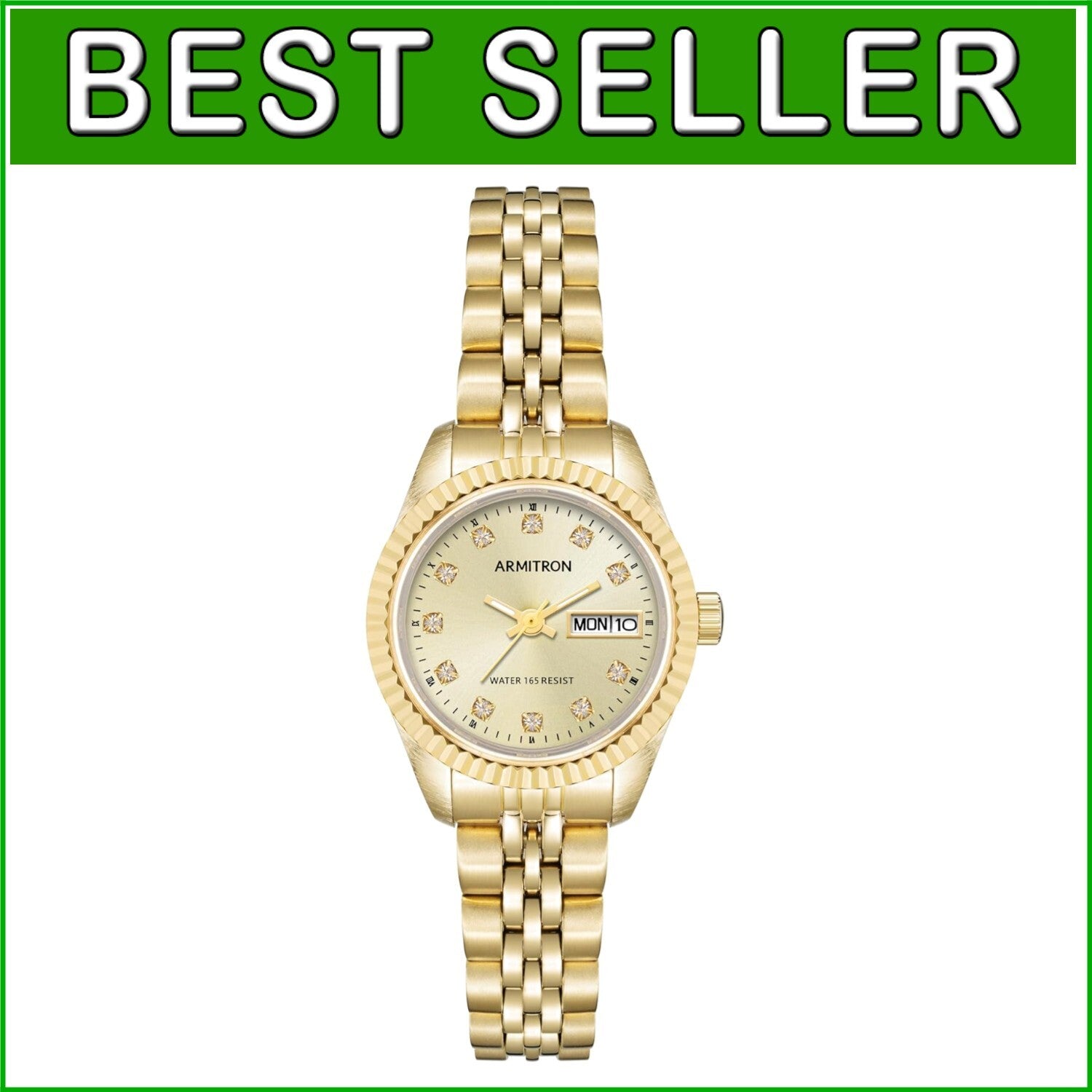 Water Resistant Women's Watch with Crystal Accents and Japanese Quartz Movement