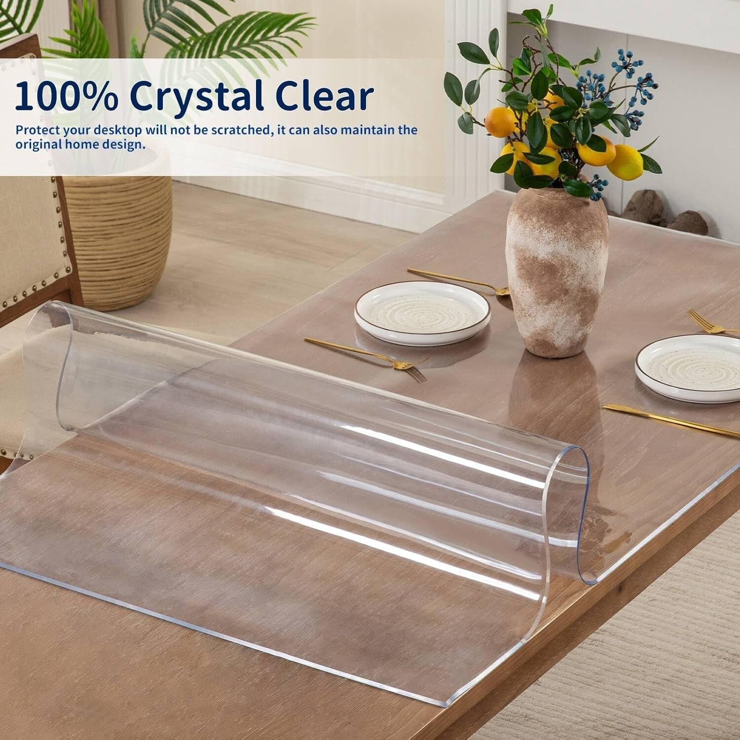 Protection and Elegance Combined: 40x66 Clear Vinyl Table Cover - Easy Clean