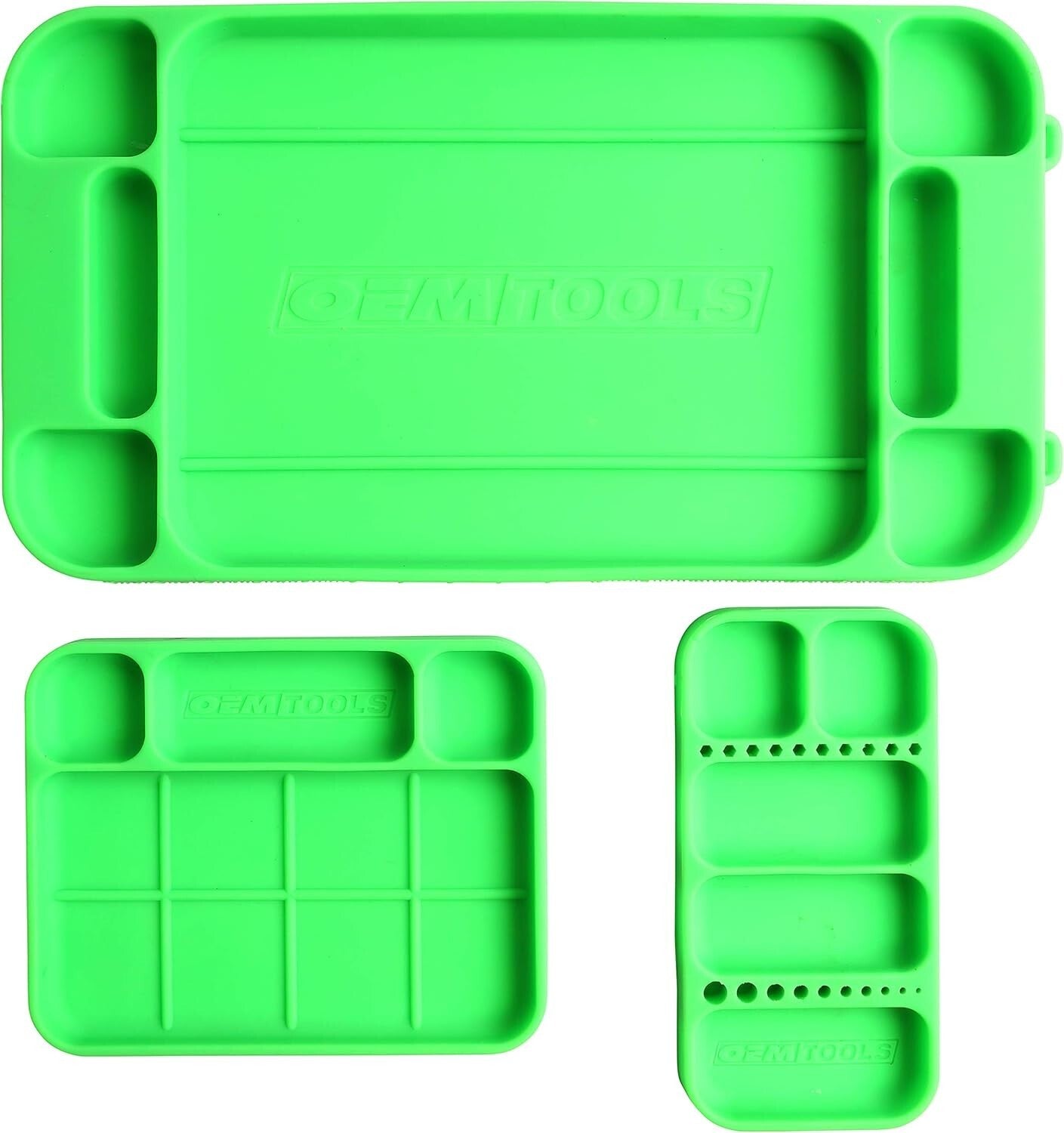 Heat-Resistant Rubber Tool Mats: 3-Piece Rounding Tray Set for Easy Organization