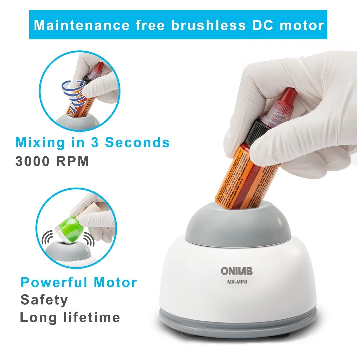 Mini Vortex Mixer with Touch Function - Perfect for Lab & Nail Polish Mixing