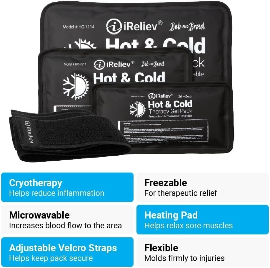 Flexible Reusable Hot & Cold Therapy Gel Pack Set – Pain Relief for Adults