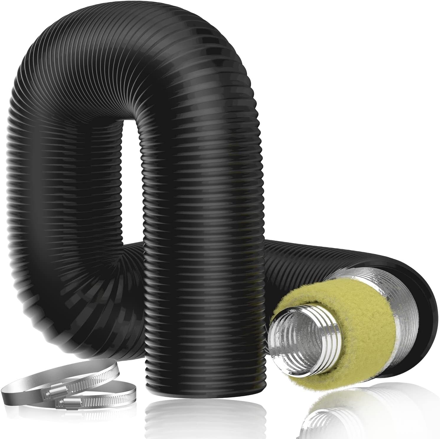 4-Layer Insulated Flexible Duct - 6'' x 8 Ft, Ideal for HVAC and Noise Control