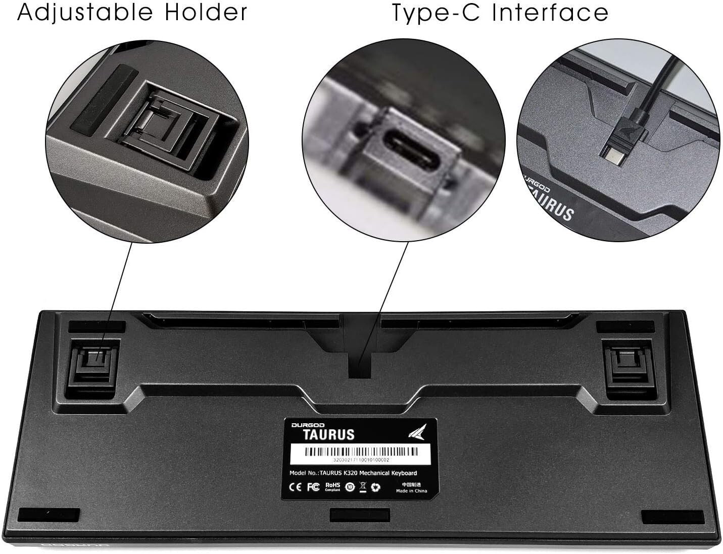 Taurus TKL 87-Key Mechanical Gaming Keyboard - PBT Keycaps, USB-C, Space Grey