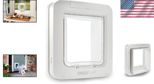 Battery-Powered Microchip Pet Door - Secure Access for Small Dogs & Cats