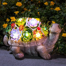 Load image into Gallery viewer, Vibrant Solar Turtle Statue for Gardens - Handmade Gift for Mom or Friends