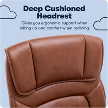 Load image into Gallery viewer, Cognac Bonded Leather Executive Desk Chair with Easy Assembly - 275 lbs Capacity