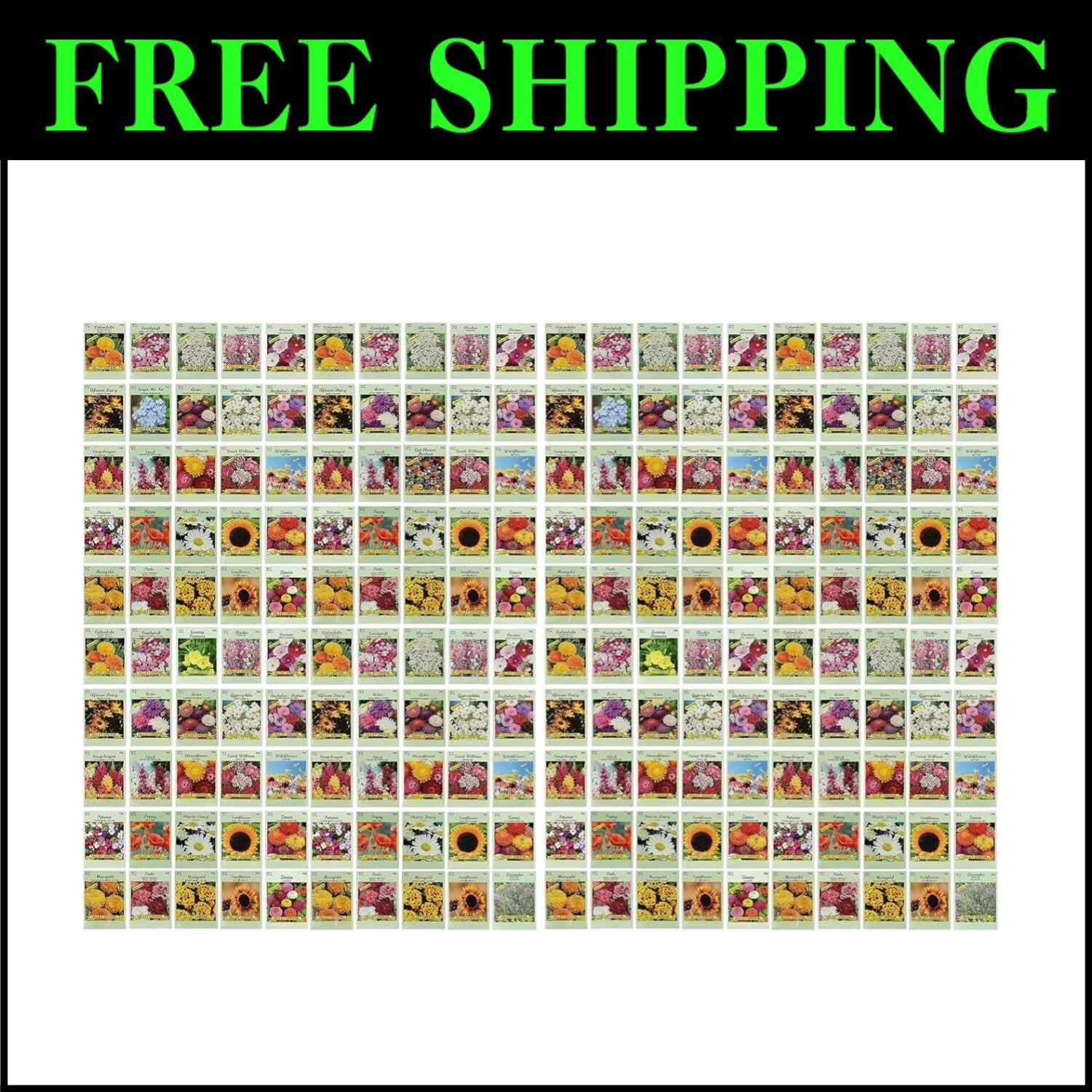 200 Count Flower Seed Packets - Create Stunning Gardens with 29 Unique Varieties