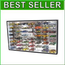 Load image into Gallery viewer, Premium Wall-Mounted 56 Compartment Toy Car Display Case - No Assembly Needed