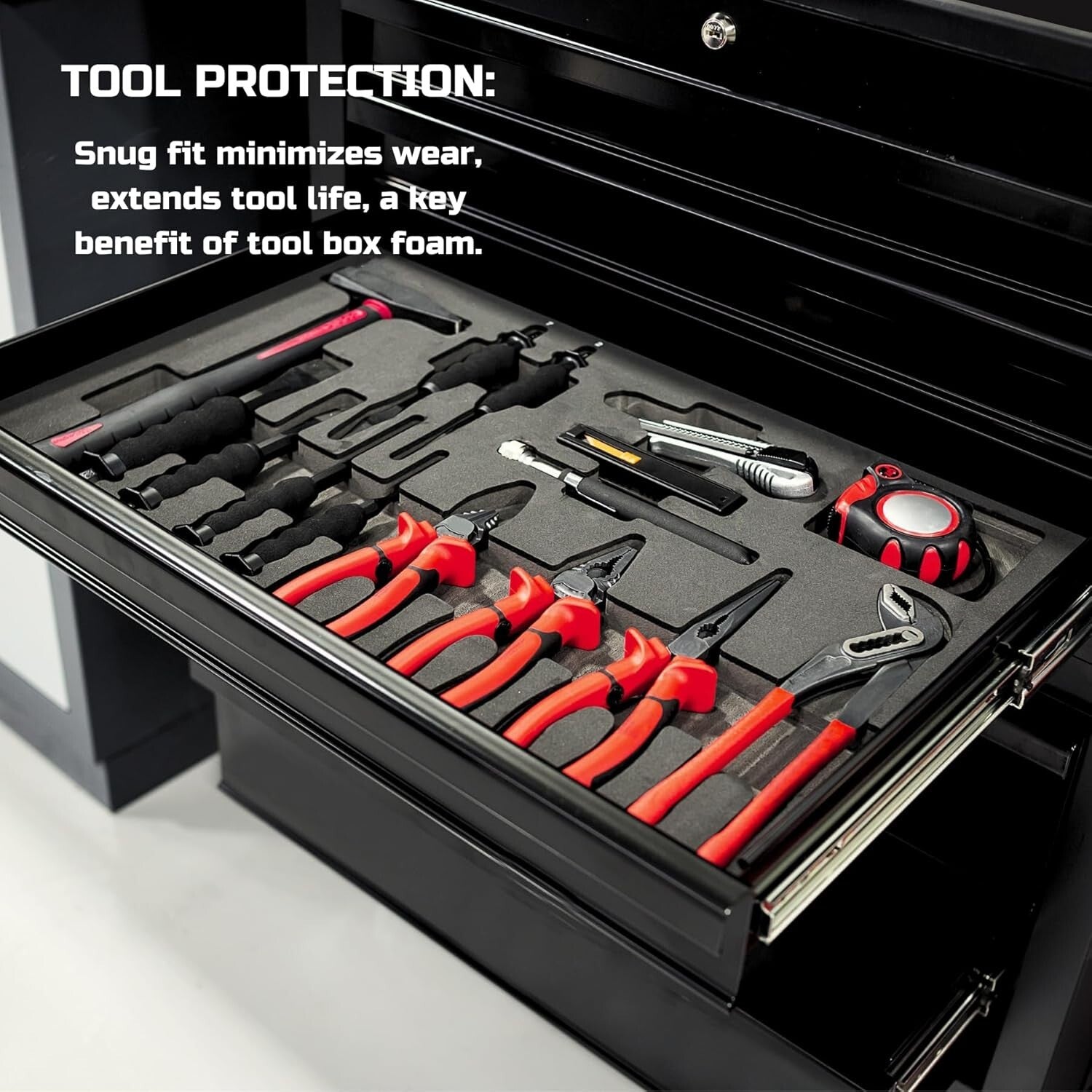 Protective Black Polyethylene Tool Box Foam - 3 Pack, Easy to Cut & Install