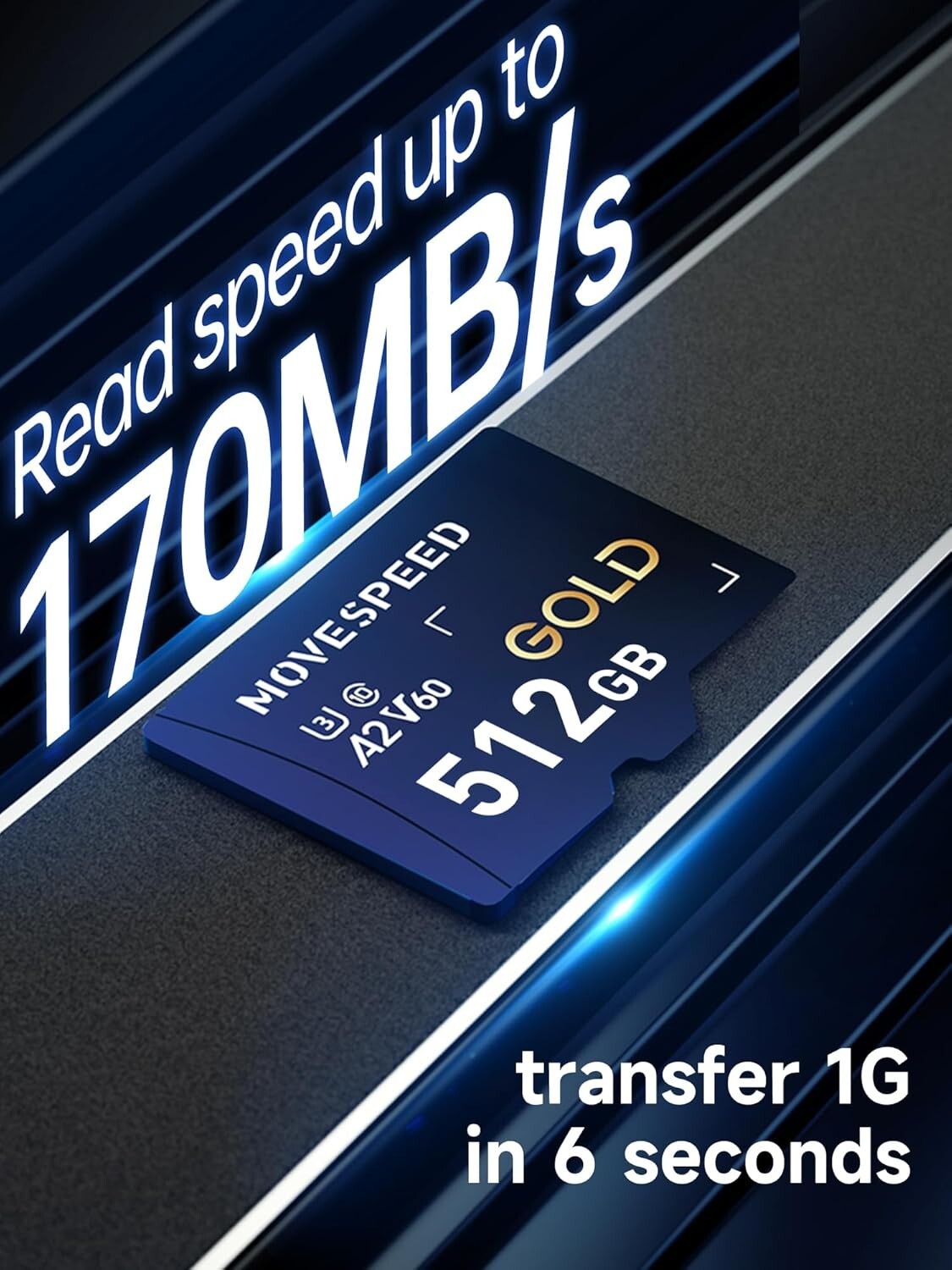 Fast 512GB SD Card A2 U3 V60 - Ideal for 4K Video, Waterproof & Drop-Proof