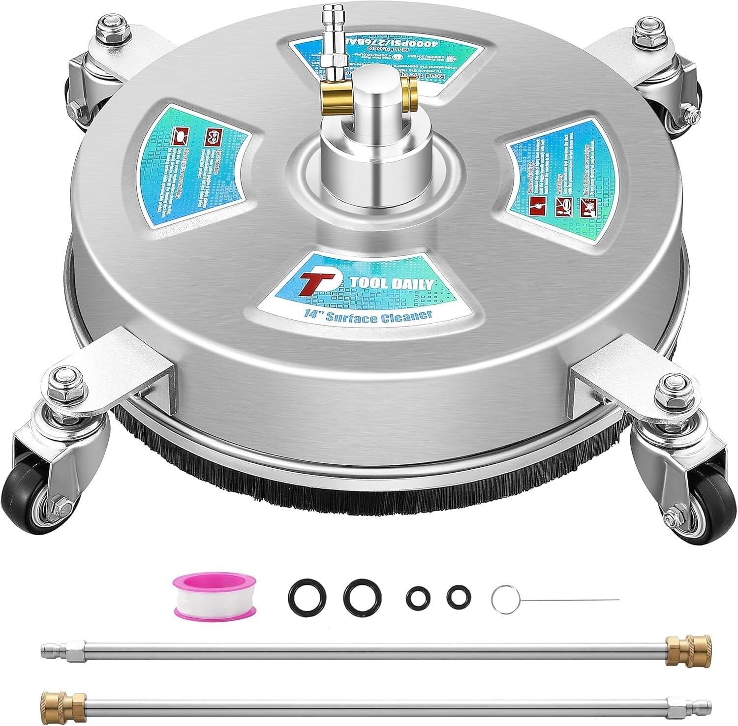 Circle 14" Surface Cleaner with Quick Connect - 4000 PSI Power Washer Accessory