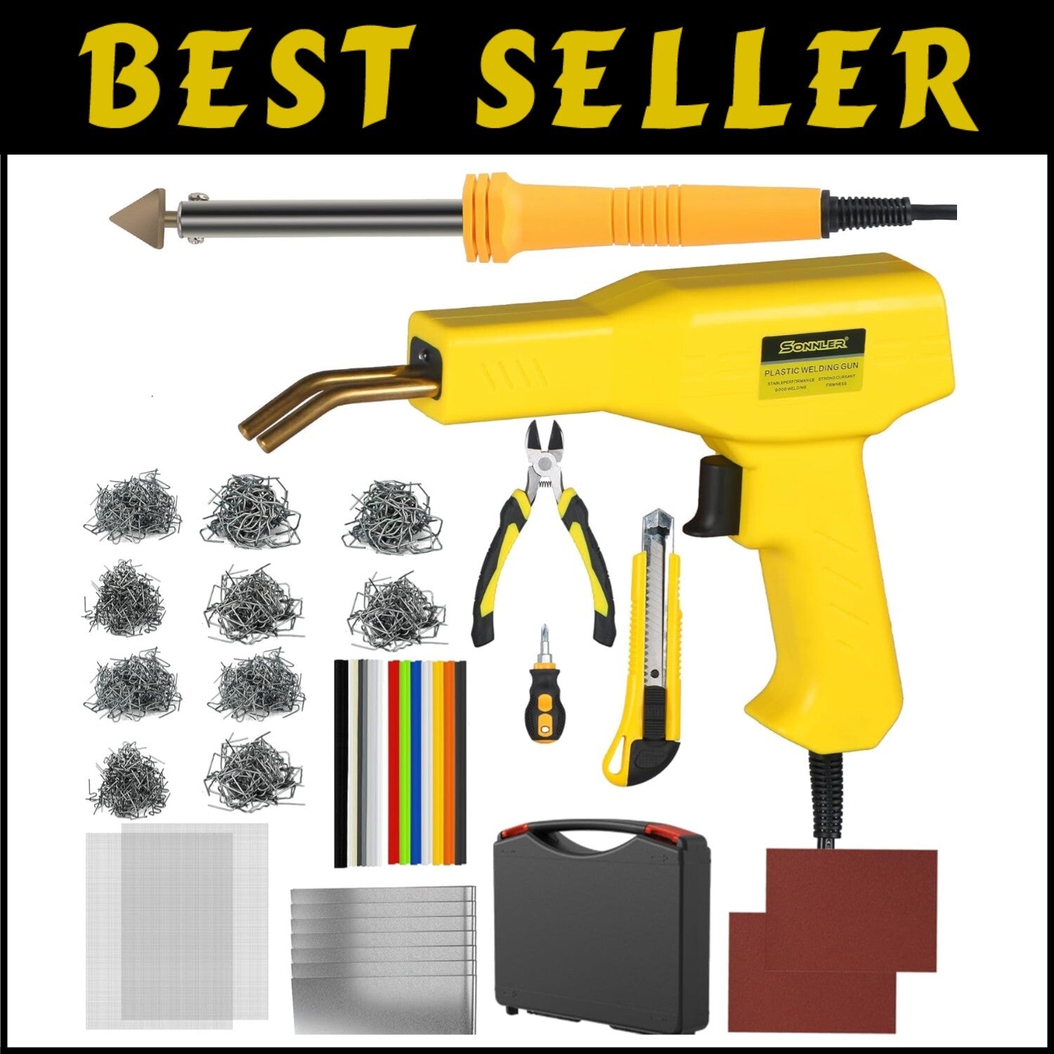 1000PCS Plastic Welder & Hot Stapler Repair Kit for Auto Bumper Restoration