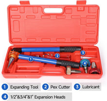 Load image into Gallery viewer, Manual PEX Expanding Tool Kit with Auto-Rotation for 1/2, 3/4 &amp; 1 Inch Fittings