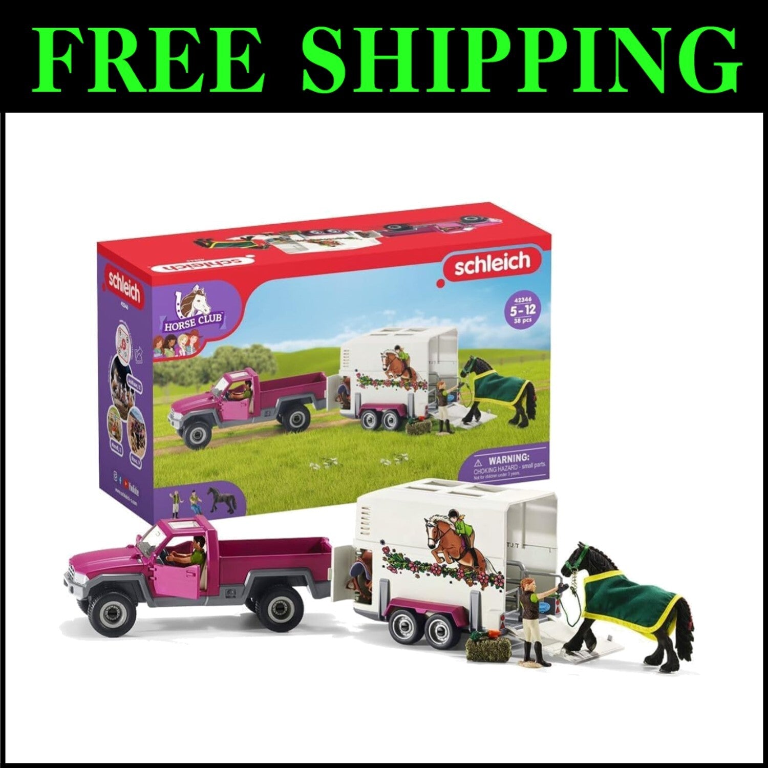 Detailed 38-Piece Horse Club Trailer & Truck Adventure Set for Creative Play