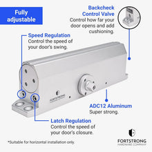 Load image into Gallery viewer, Commercial Grade Hydraulic Door Closer, Silver Finish – Fully Adjustable &amp; Safe