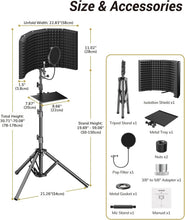 Load image into Gallery viewer, High Density Sound Isolation Shield Pack with Tripod for Professional Recording