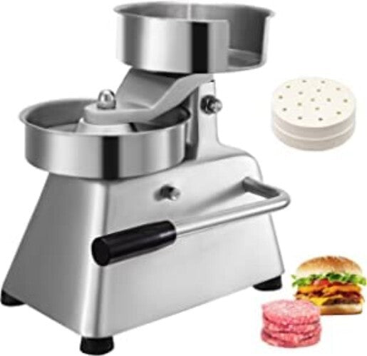 Stainless Steel Burger Patty Maker - Heavy Duty with 1000 Patty Papers Included
