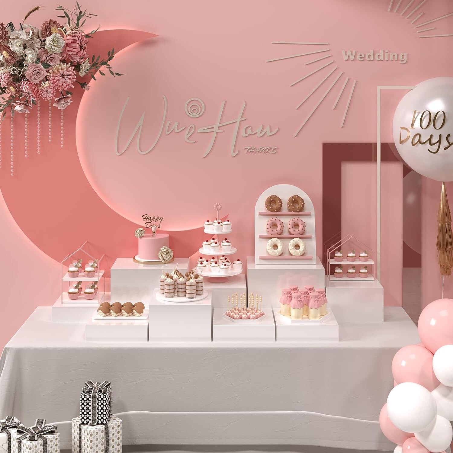 Elegant 3-Piece Buffet Risers Set - Glossy Acrylic Stands for Food & Displays