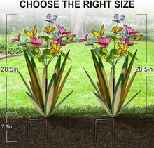 Load image into Gallery viewer, Light Green Rustic Metal Butterfly Statues - Waterproof Outdoor Garden Art