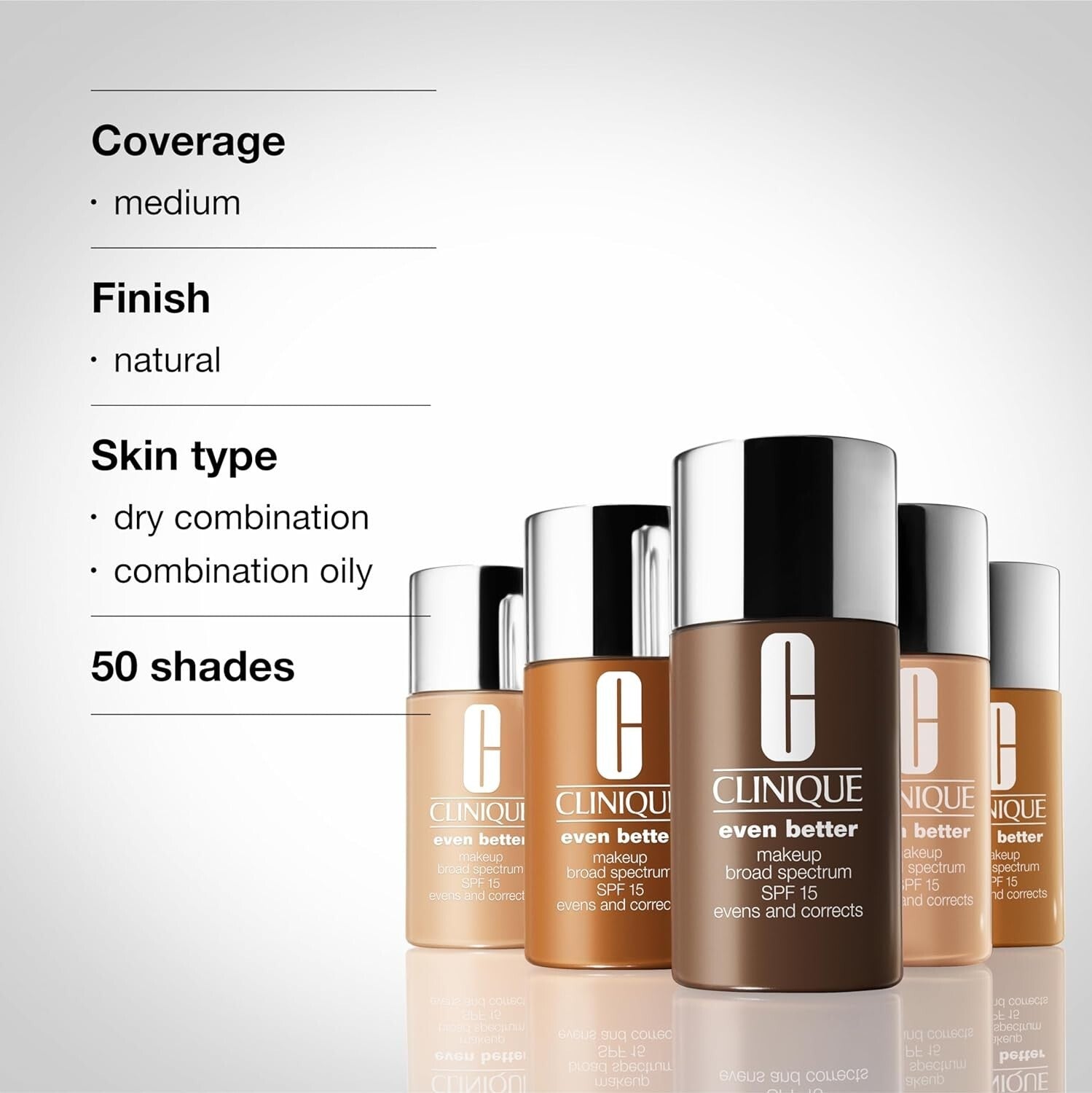 Medium Coverage Makeup Foundation SPF 15 - Evens Skin Tone, All-Day Hydration