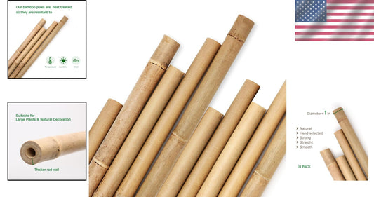 Sturdy 8 Ft Bamboo Plant Stakes - Eco-Friendly Support for Garden & Events