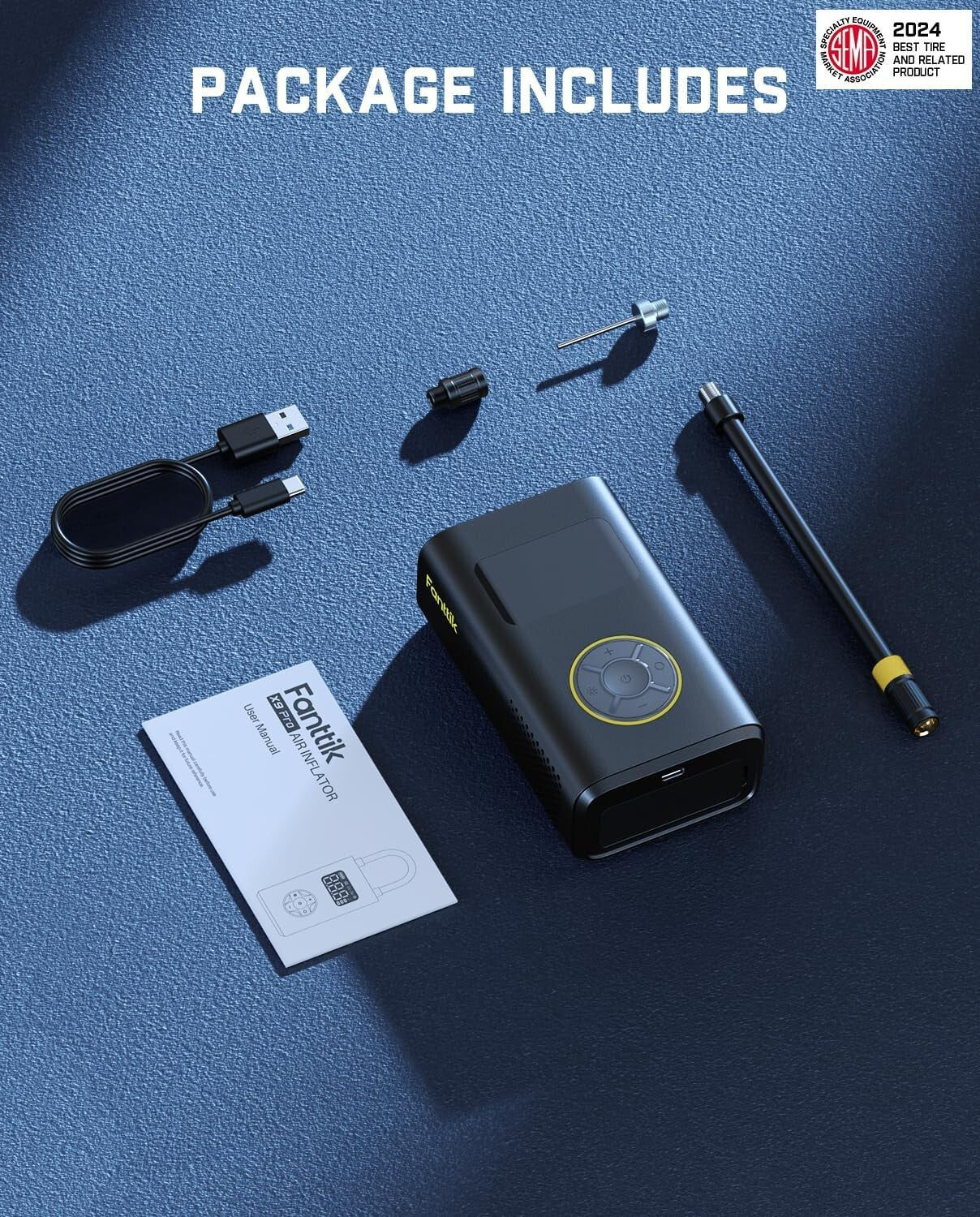 Fanttik X9 Pro Electric Bike Pump - 150 PSI Auto Shut-off, Lightweight Design