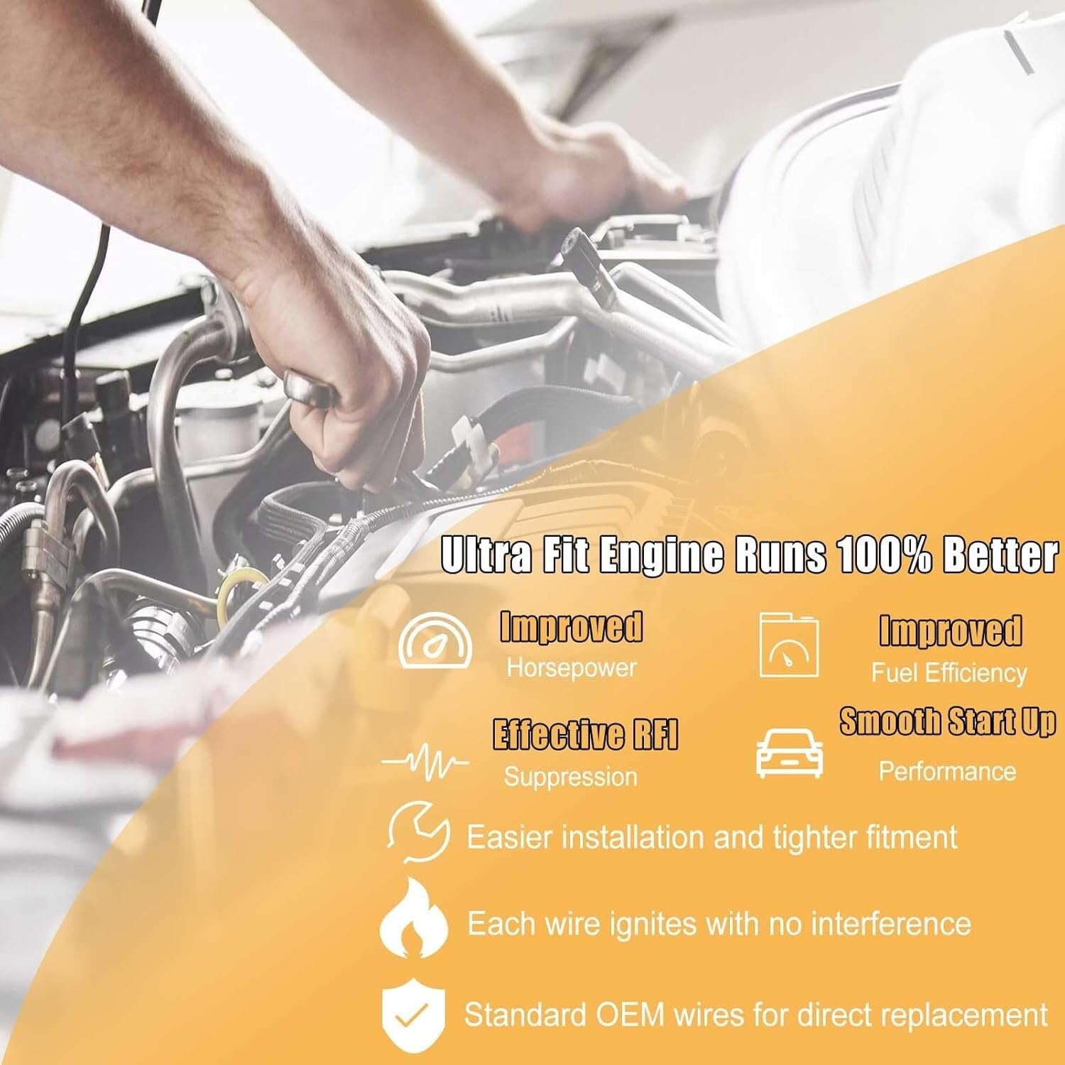 High-Performance Iridium Spark Plugs & Wires for Chevy LS V8 Trucks - Pack of 8