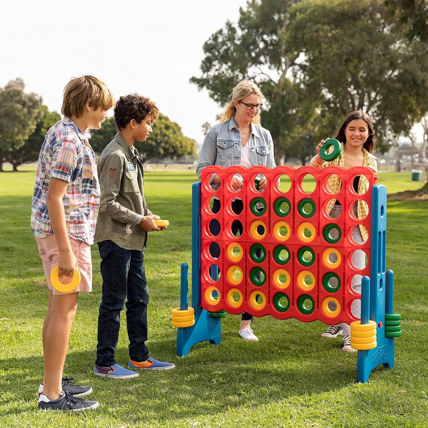 Family-Friendly Jumbo Connect 4 Outdoor Game - Safe & Educational Fun