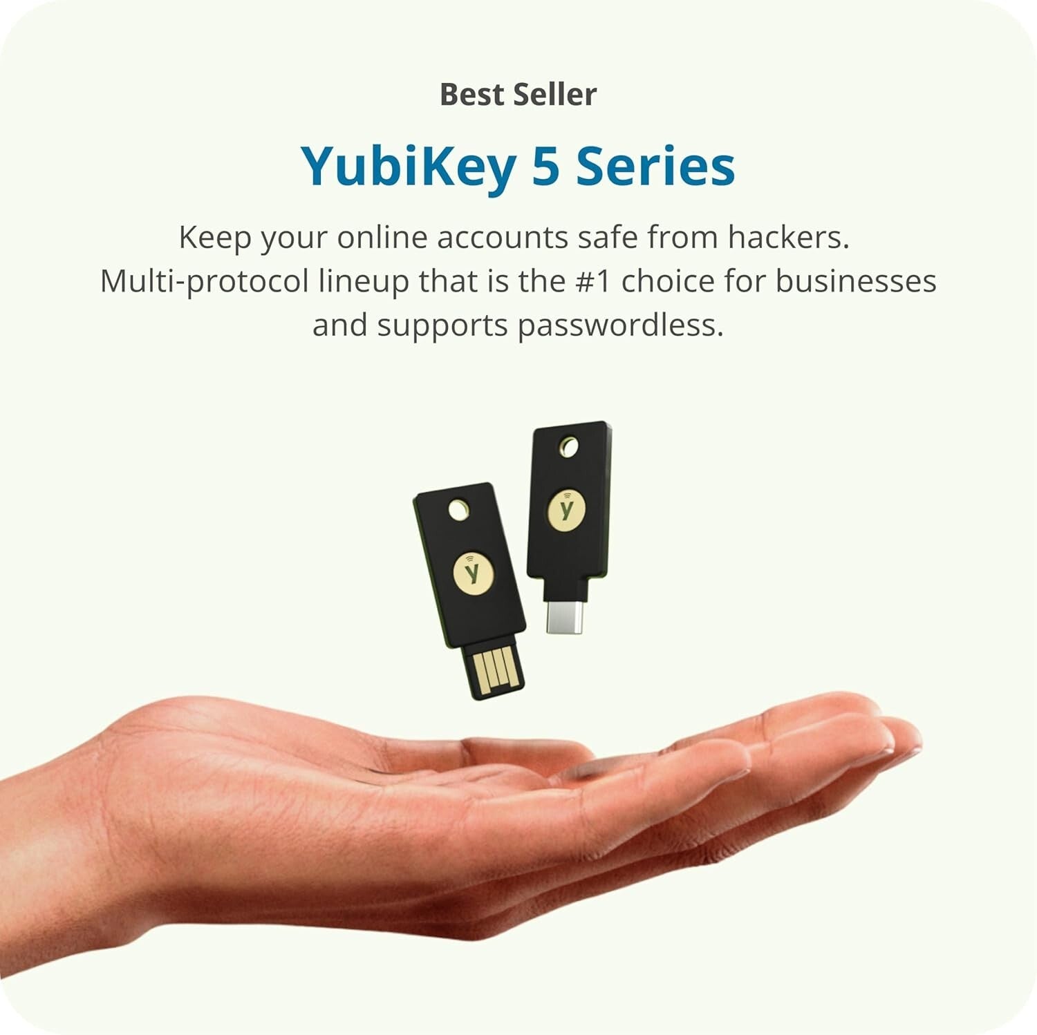 YubiKey 5C NFC - FIDO Certified 2FA USB-C Security Key for Online Protection