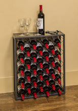 Load image into Gallery viewer, Modern Free-Standing Wine Rack with Tempered Glass Top - Holds 32 Bottles