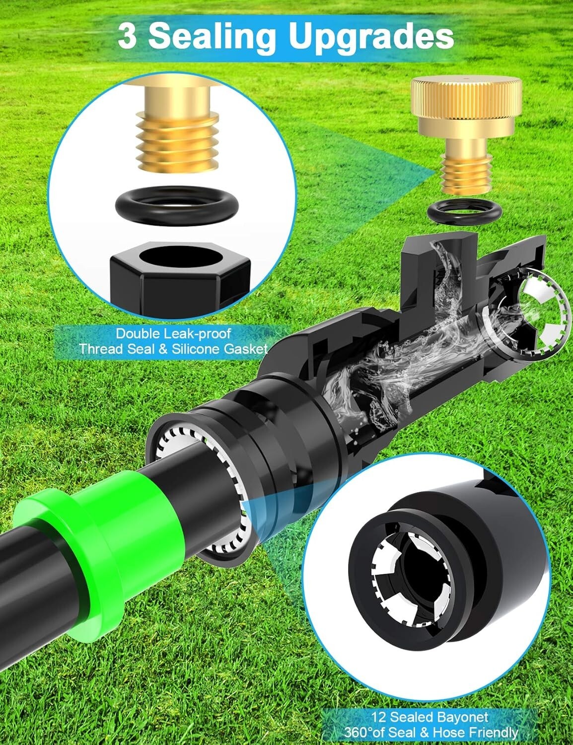 Advanced 27.3m Misting System with Detachable Brass Nozzles for Outdoor Coolness