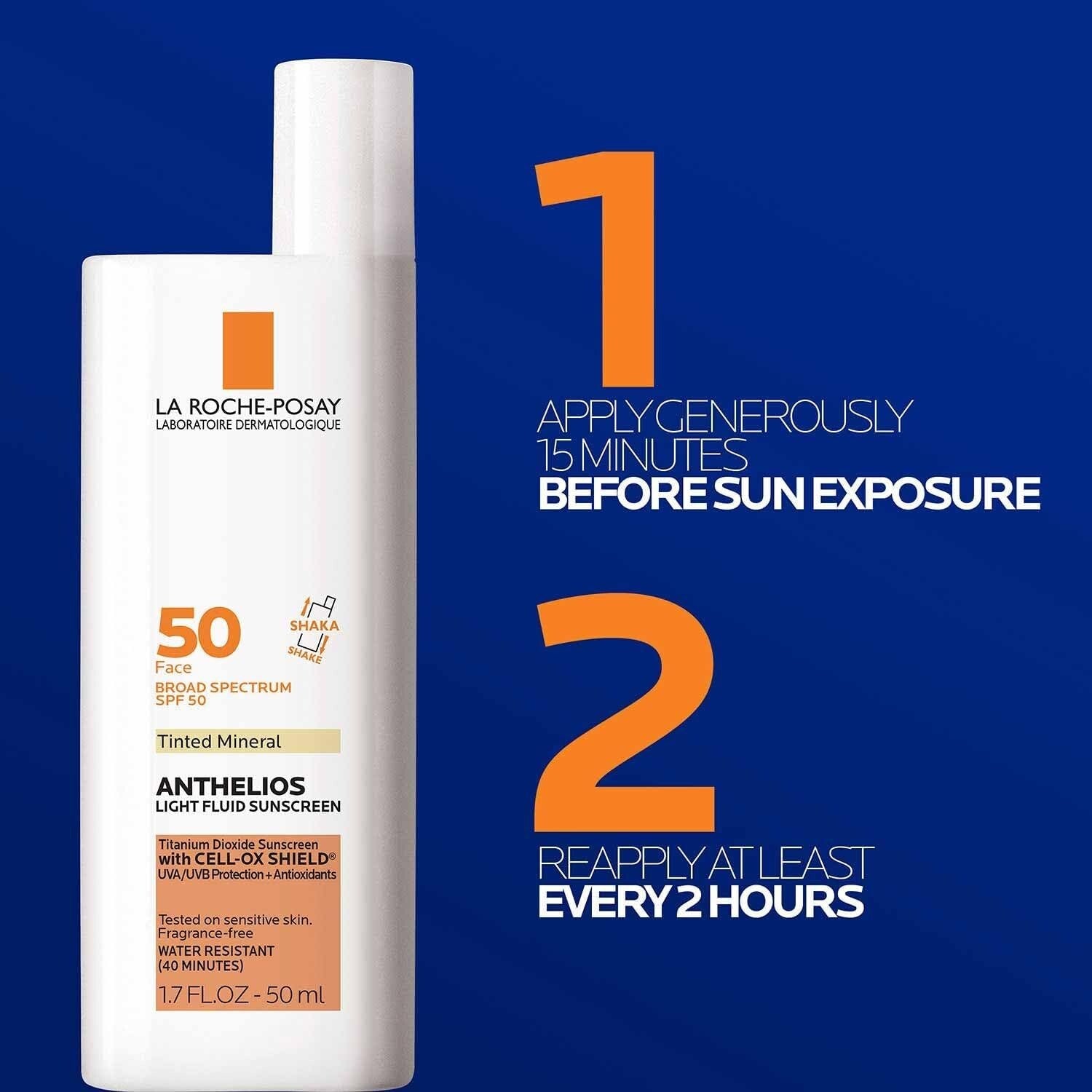 Anthelios SPF 50+ Tinted Sunscreen - Lightweight, Oxybenzone-Free Protection