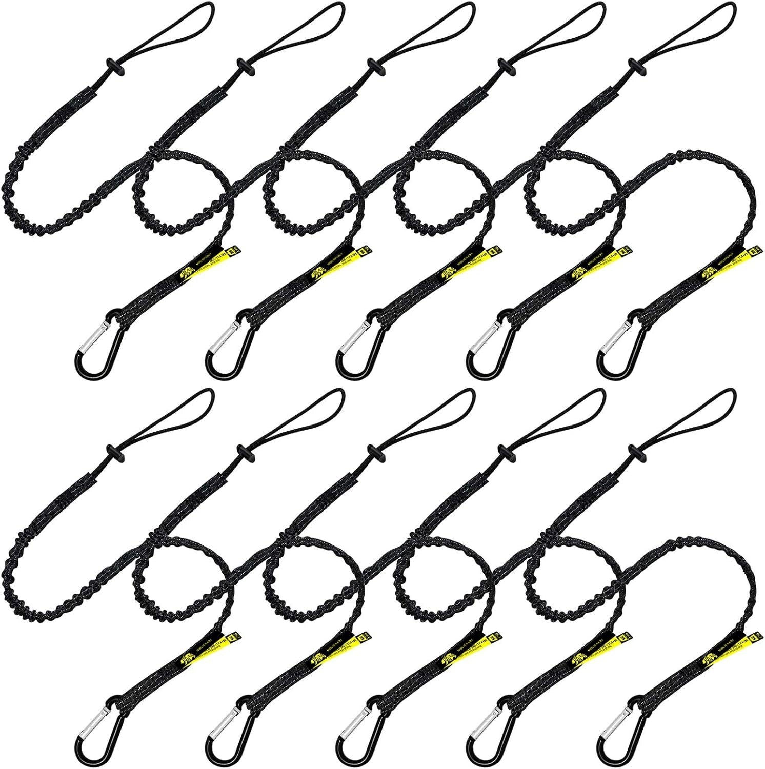 High-Strength Nylon Tool Safety Lanyard with Non-Tangling Carabiner | 10 Pack