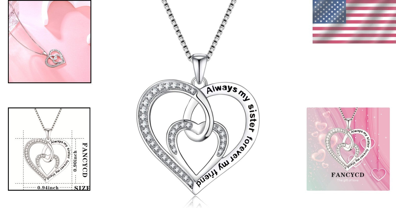 Timeless Sterling Silver Mother & Son Heart Pendant - Perfect for Any Occasion
