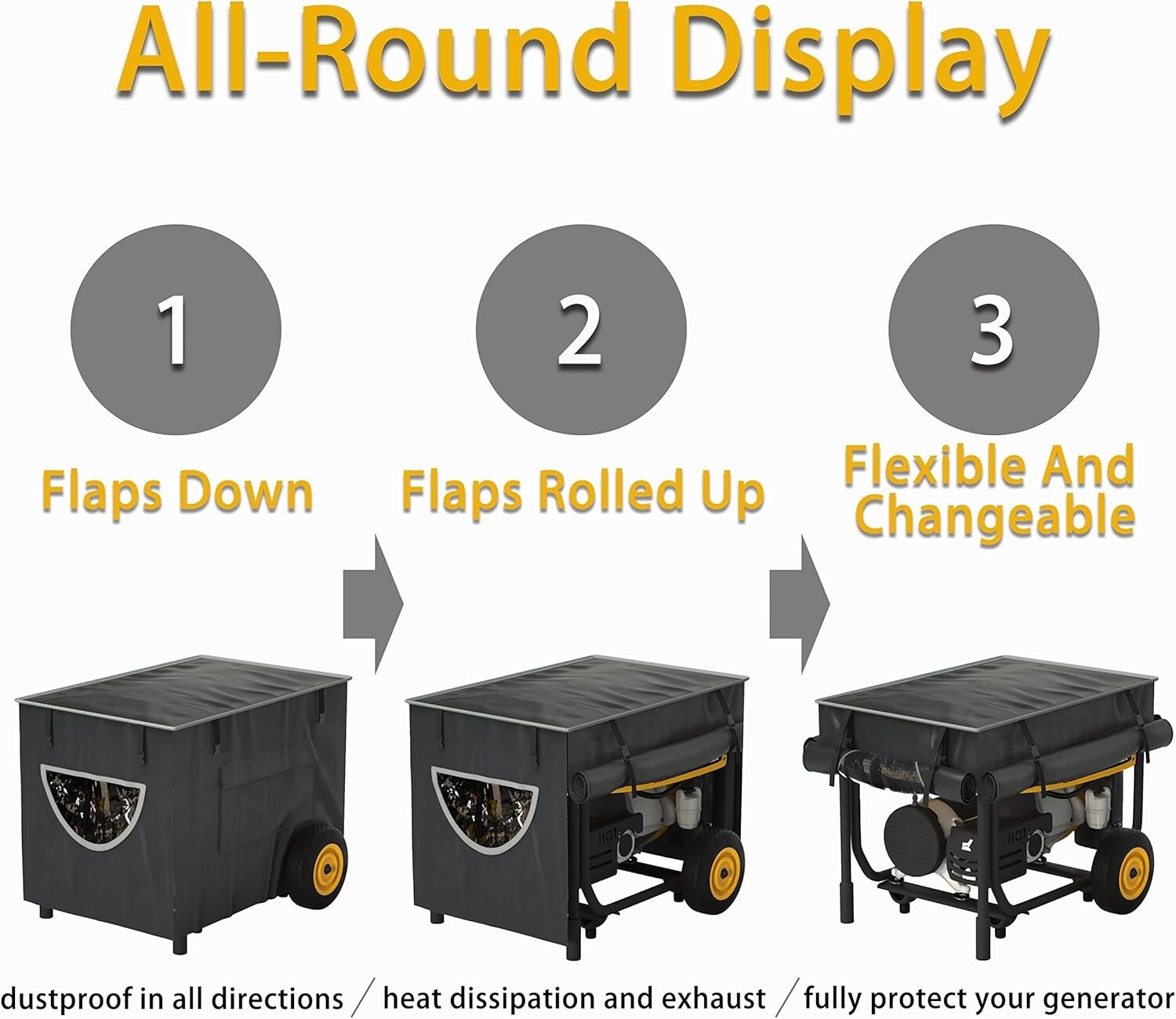 Double Layer Extra Heavy-Duty Generator Cover - 32"x24" Waterproof Protection