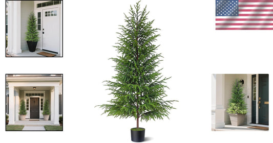 5FT Norfolk Pine Topiary - Realistic Artificial Tree for Indoor & Outdoor Decor