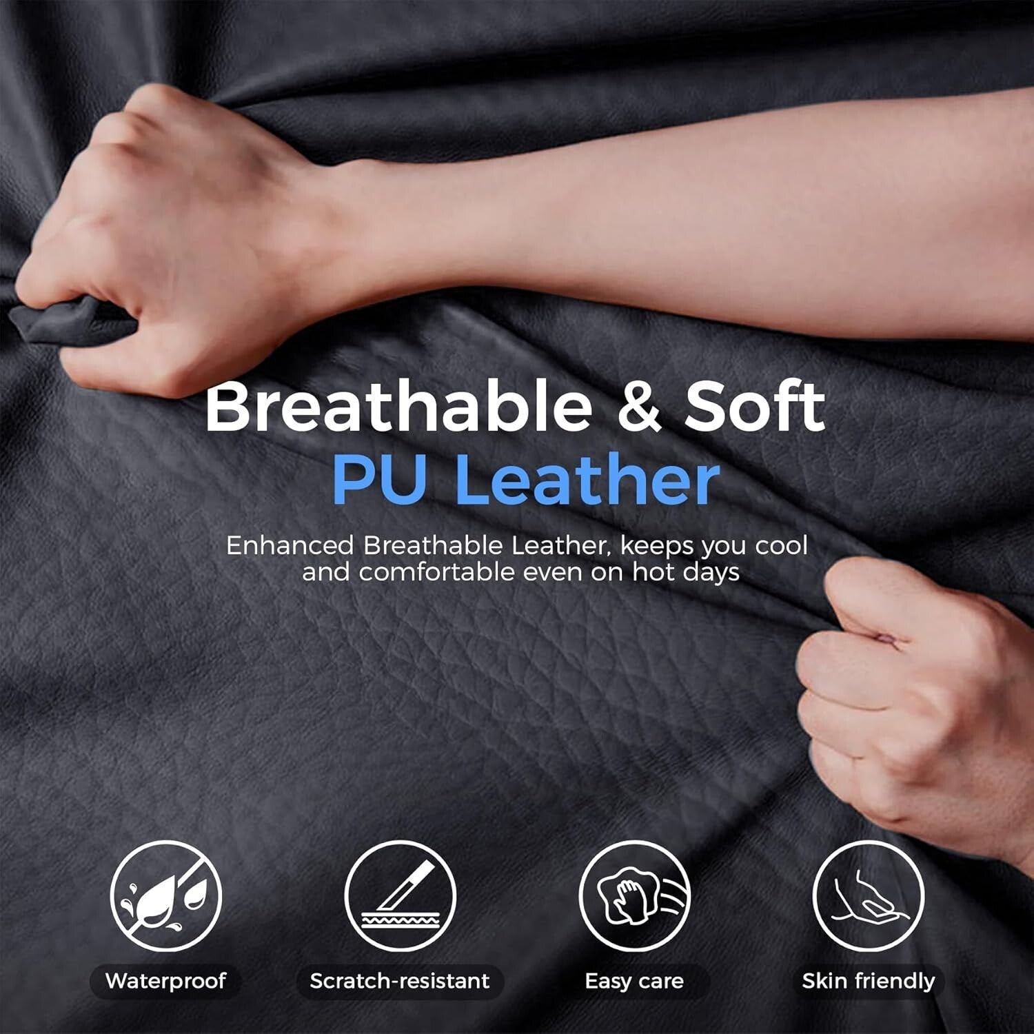 Deluxe 400lb Gaming Office Chair with Breathable Leather and Back Support Pillow