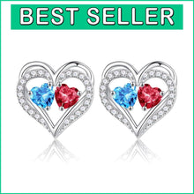 Load image into Gallery viewer, Hypoallergenic Double Birthstone Stud Earrings - Anniversary &amp; Birthday Gift