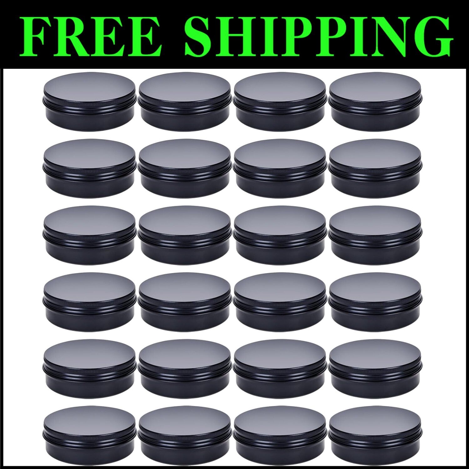 50 Pack of 4oz Black Aluminium Tins with Screw Lids - Perfect for Crafts