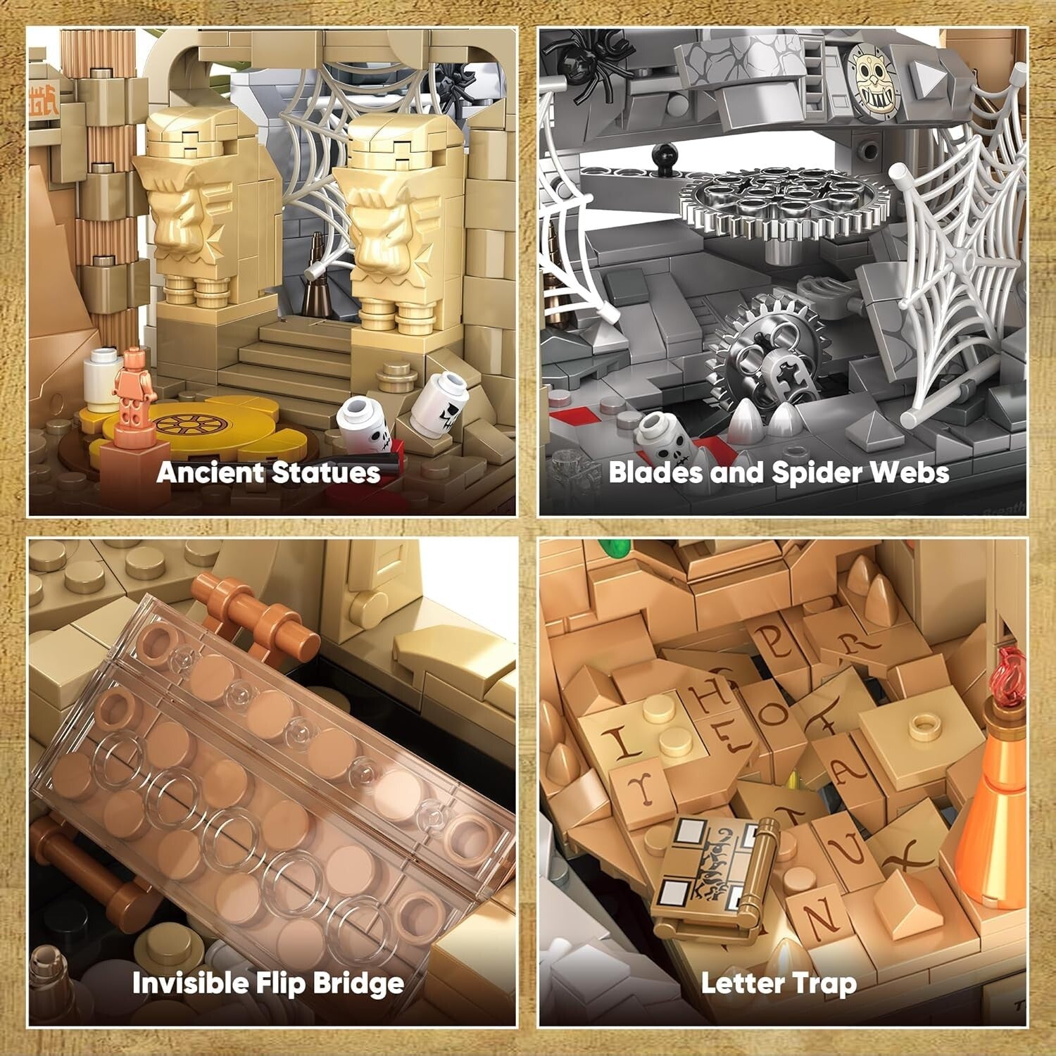 Adult & Kid-Friendly 5-in-1 Temple Building Set - Exciting 2388-Piece Adventure