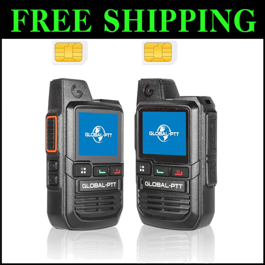 2-Pack Global Walkie Talkies - Push-to-Talk Cellular Radios with Unlimited Range