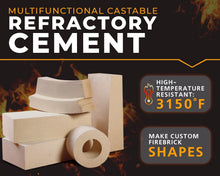 Load image into Gallery viewer, Fireproof 30 lbs Castable Cement Mix - 3110°F Thermal Insulation for Fireplaces