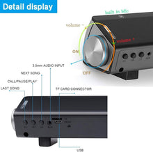 Load image into Gallery viewer, Compact Bluetooth Sound Bar with Built-in Microphone for Home Theater (2 X 5W)