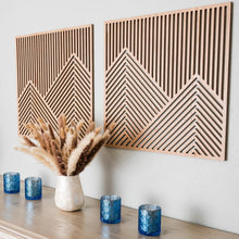 Load image into Gallery viewer, Versatile 2-Piece Mountain Wall Art with Oak Veneer Finish - Easy Install