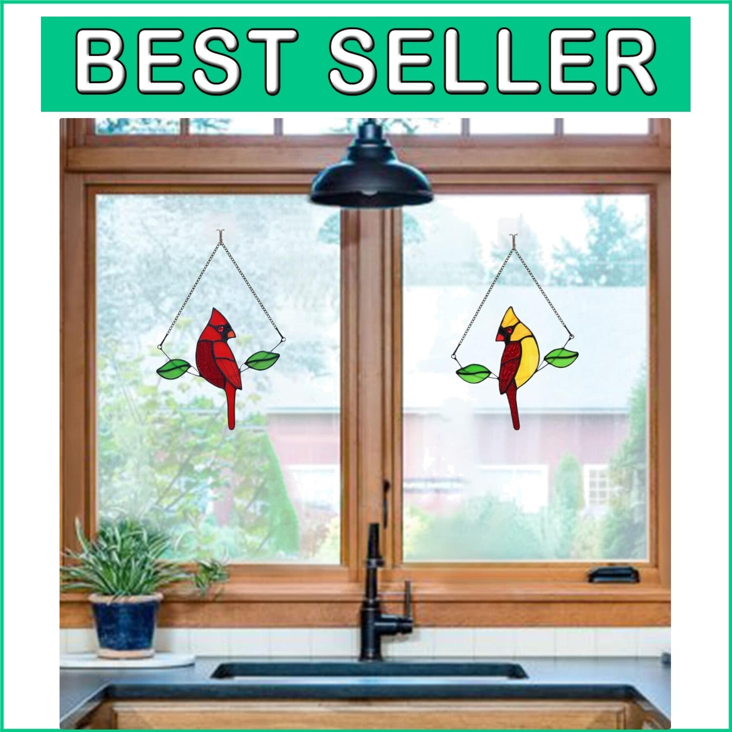 Touching Cardinal Memorial Gifts - Beautiful Handmade Suncatchers for Windows