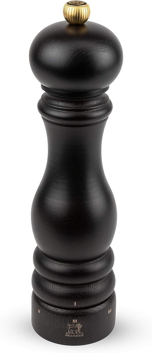 Crafted Chocolate Beechwood Pepper Mill - Adjustable Grind for Culinary Mastery
