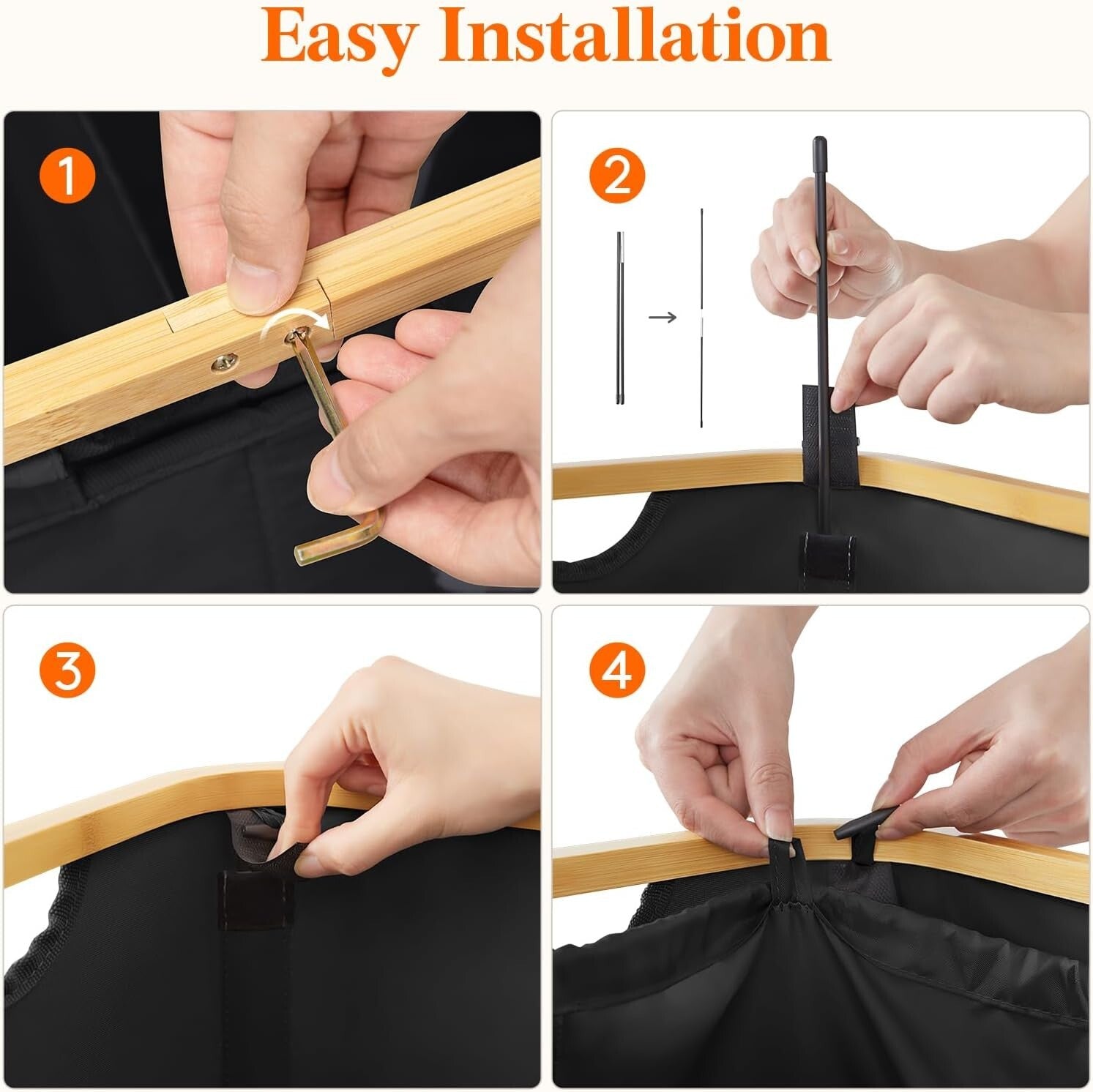 Elegant 150L Laundry Hamper with Removable Bags - Perfect for Home Organization