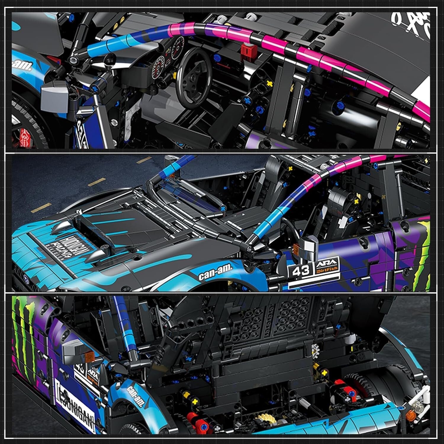 1:8 Scale Race Car Building Toy - Cyberpunk Model Kit for Motorsport Fans