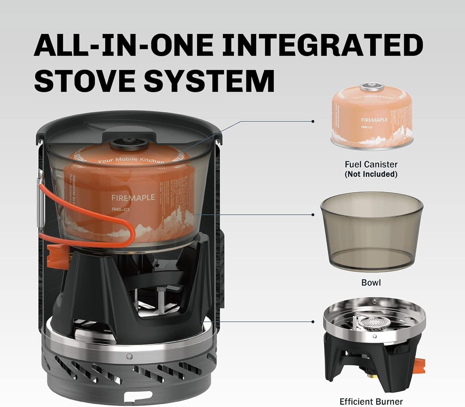 High-Efficiency Camping Stove with Integrated Cook Pot - Ideal for Adventures